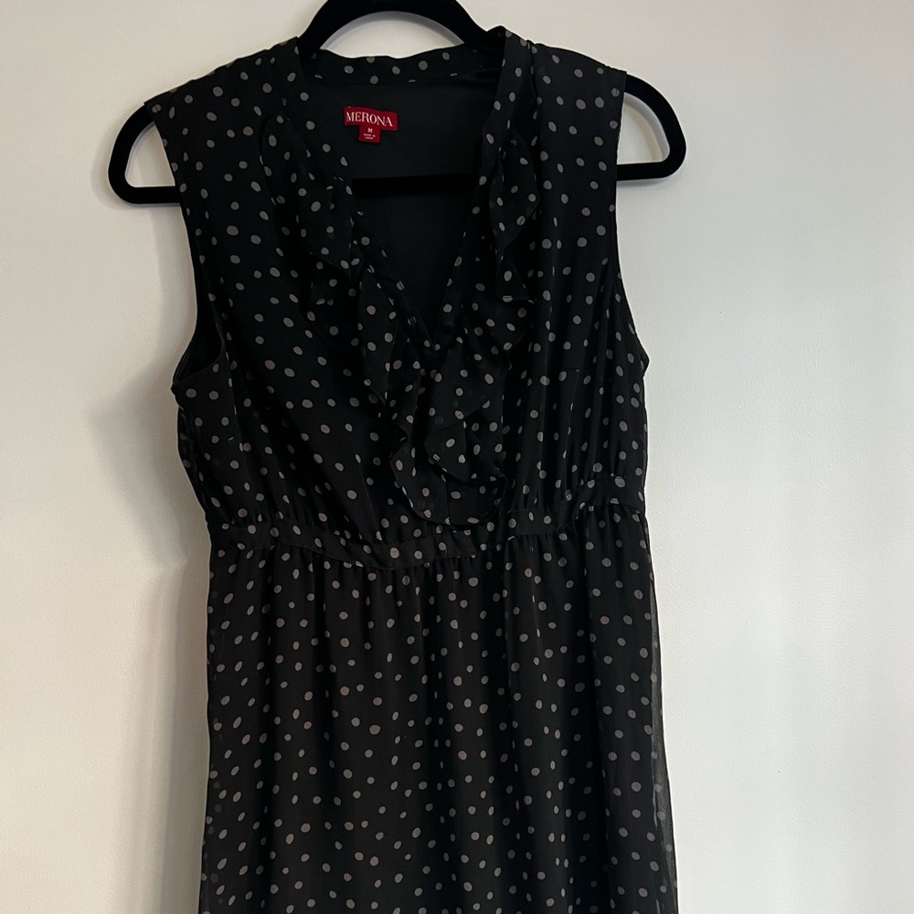 NWOT - Merona black polka dot dress